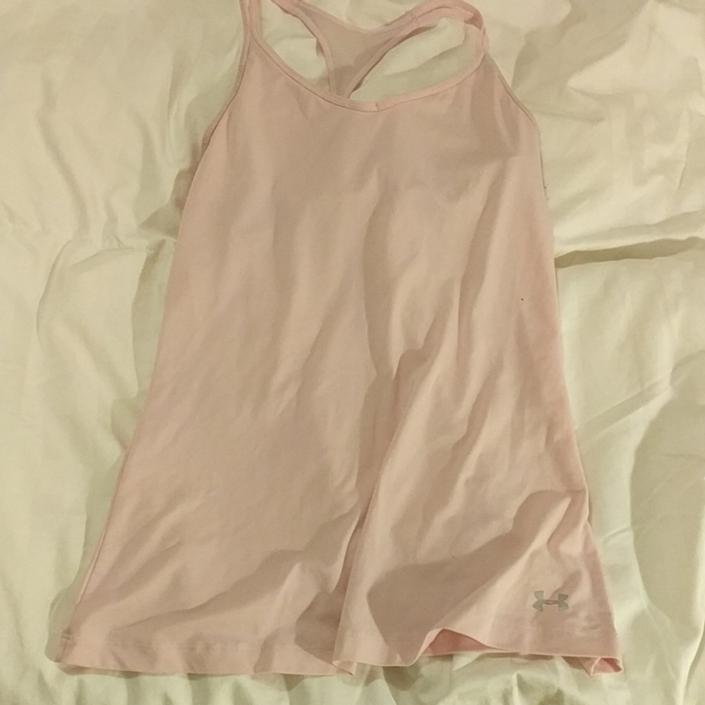 Under armour pink tank top size small